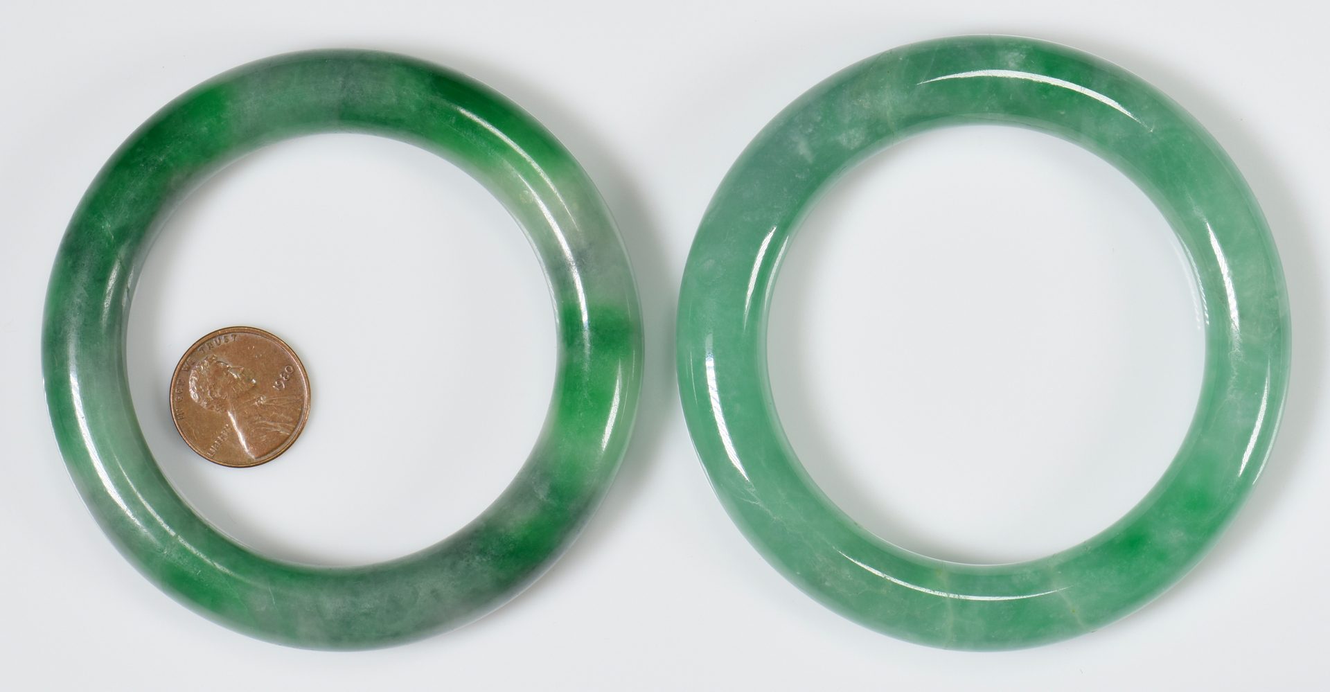 Lot 322: 2 Chinese Carved Jade Bangles