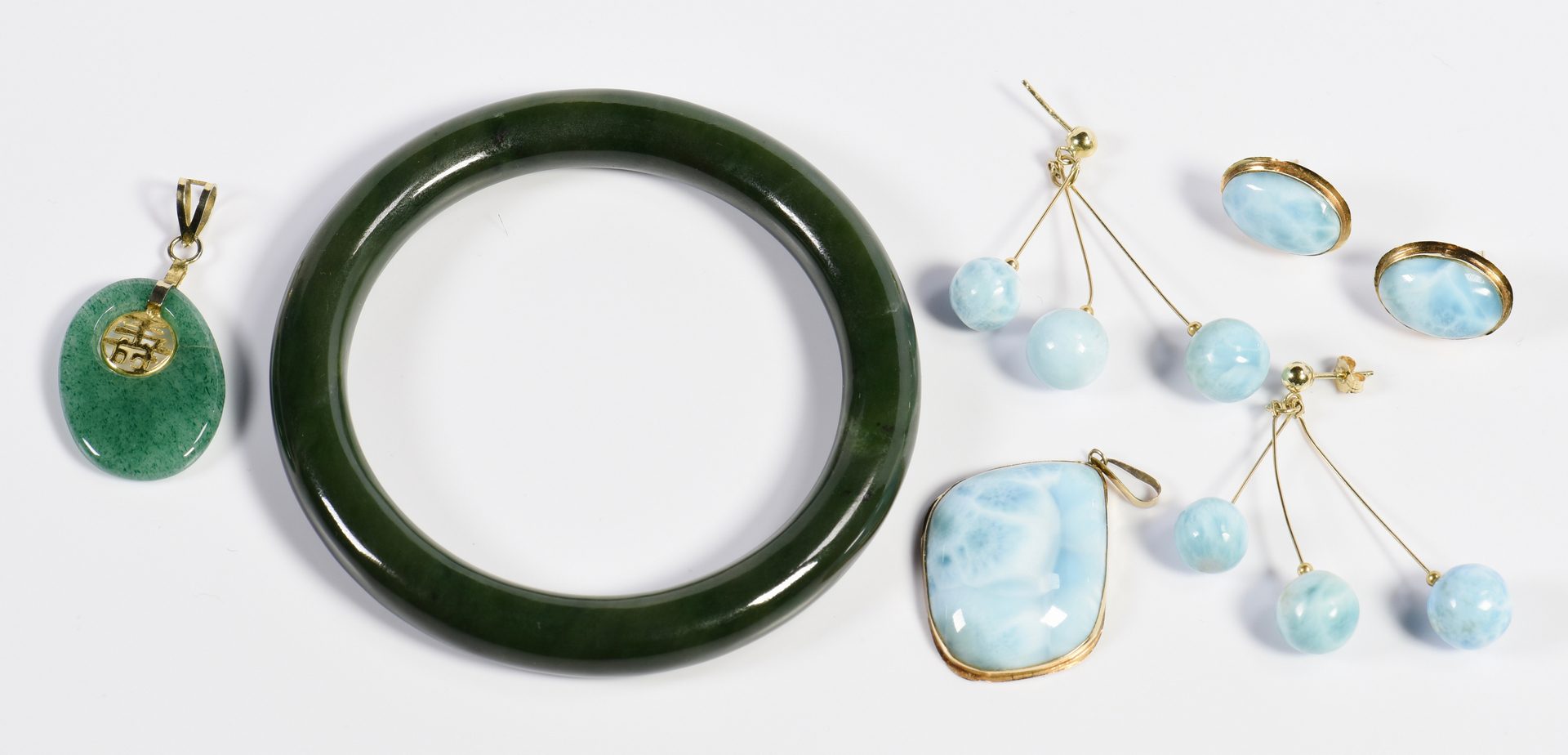 Lot 324: Group of Jade and Stone Jewelry