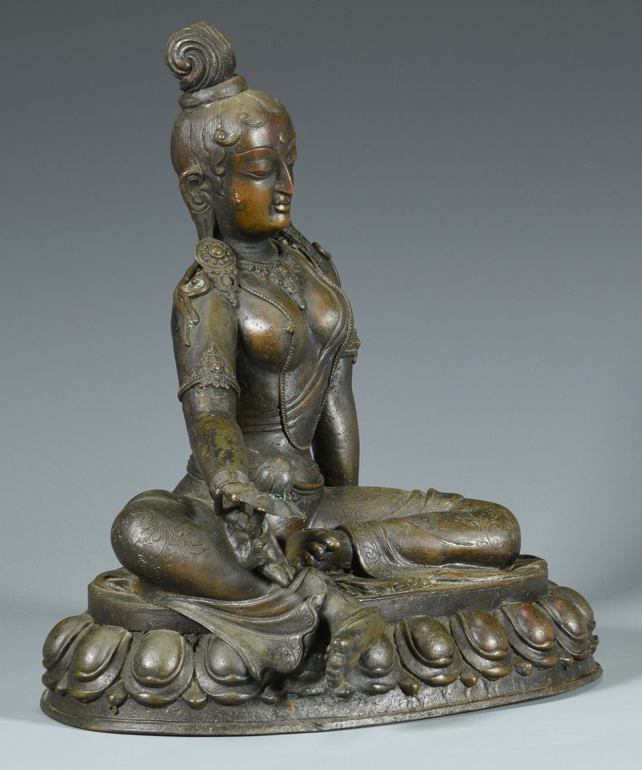 Lot 329: Sino-Tibetan Bronze Guanyin Sculpture