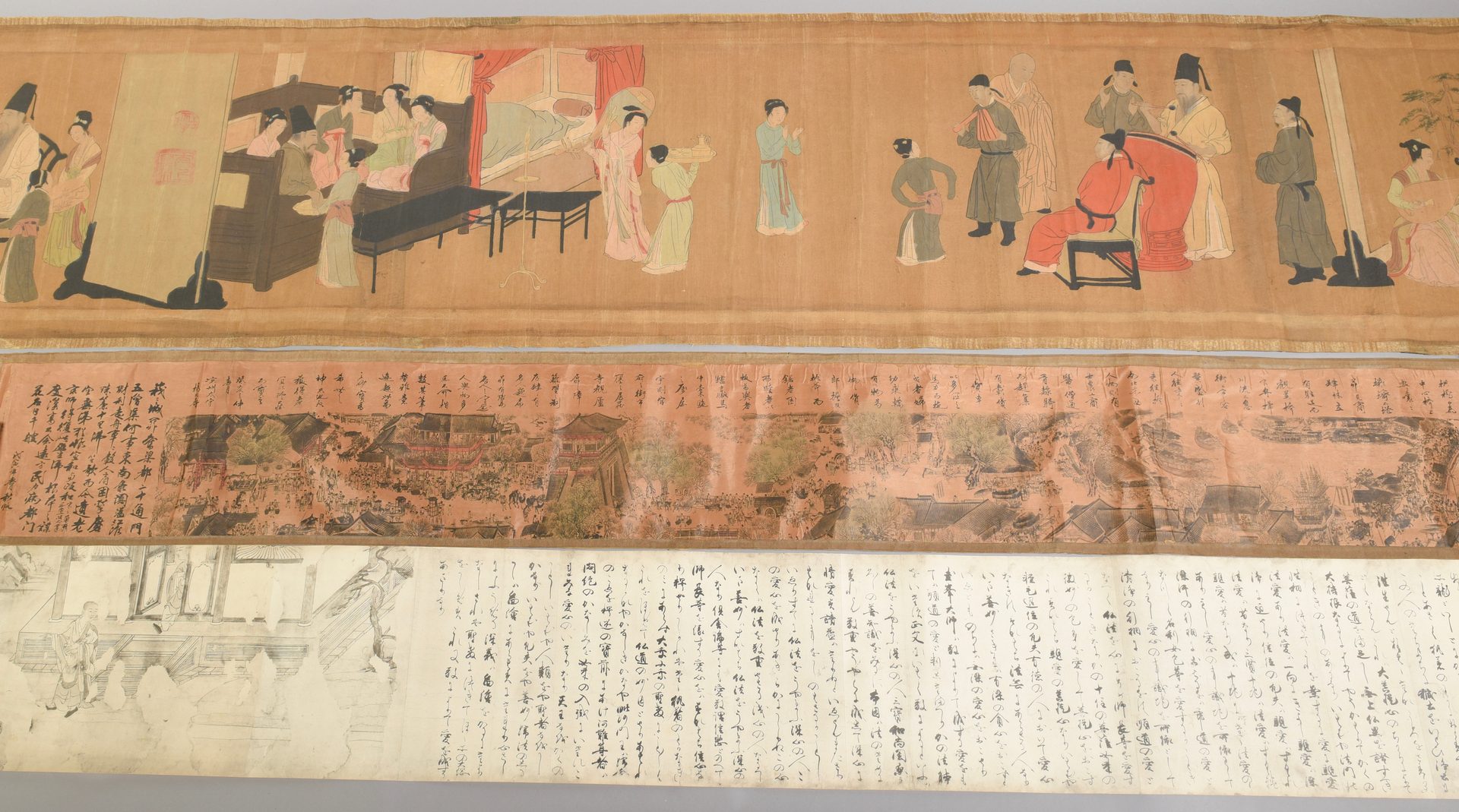 Lot 335: 3  Chinese Panoramic Scrolls
