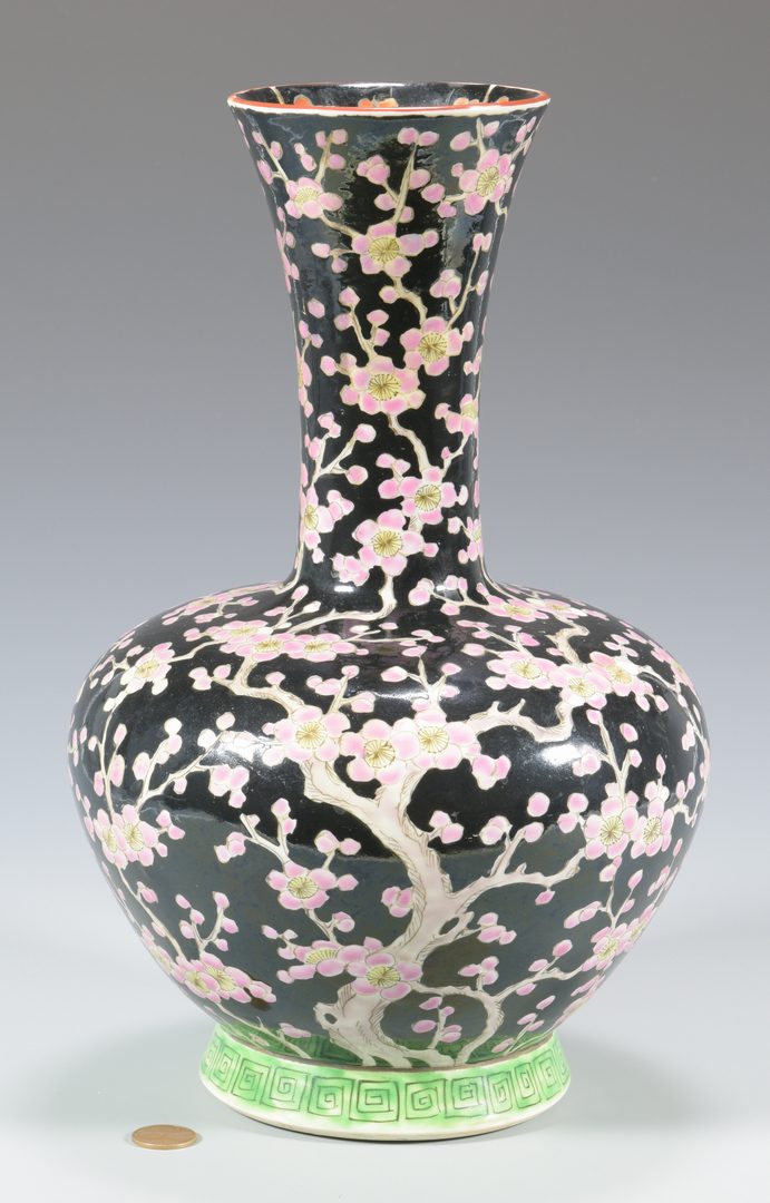 Lot 342: Chinese Famille Noir Porcelain Vase
