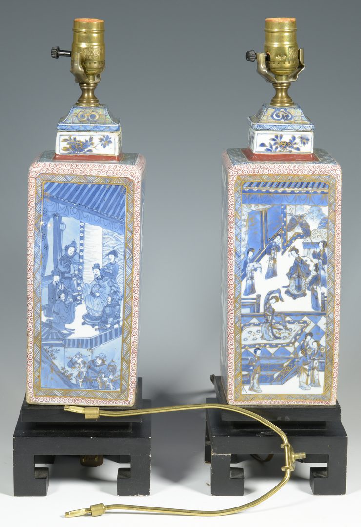 Lot 347: Pair Chinese lamps, Kangxi style