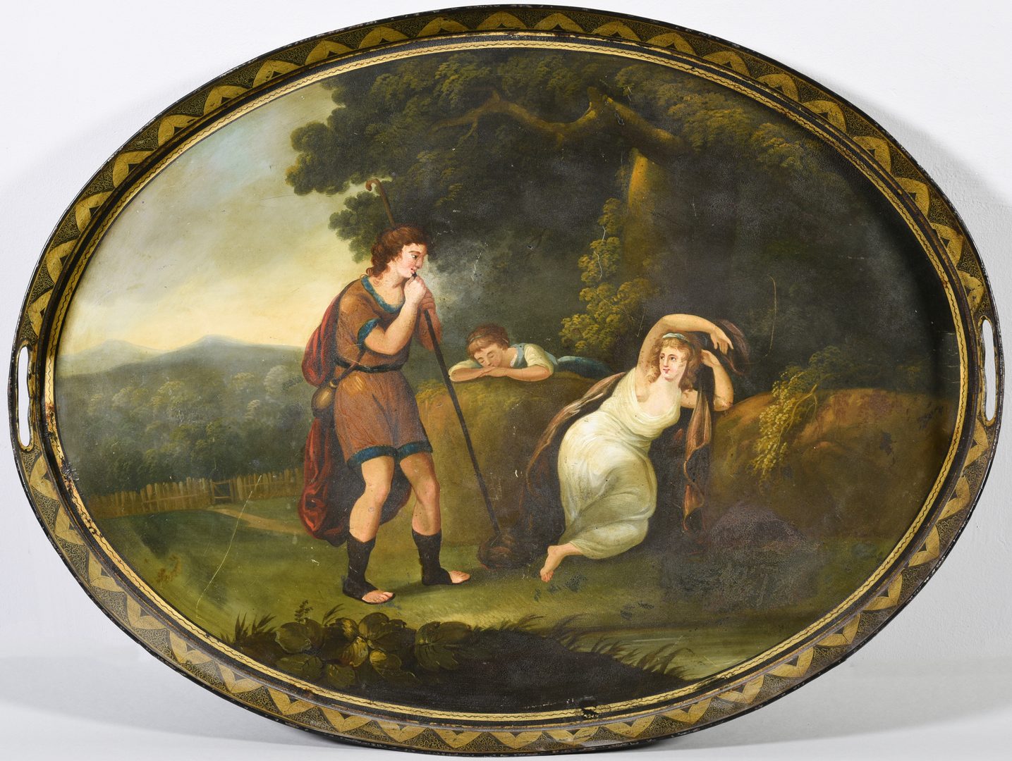 Lot 363: 2 Tole Trays with Classical Scenes