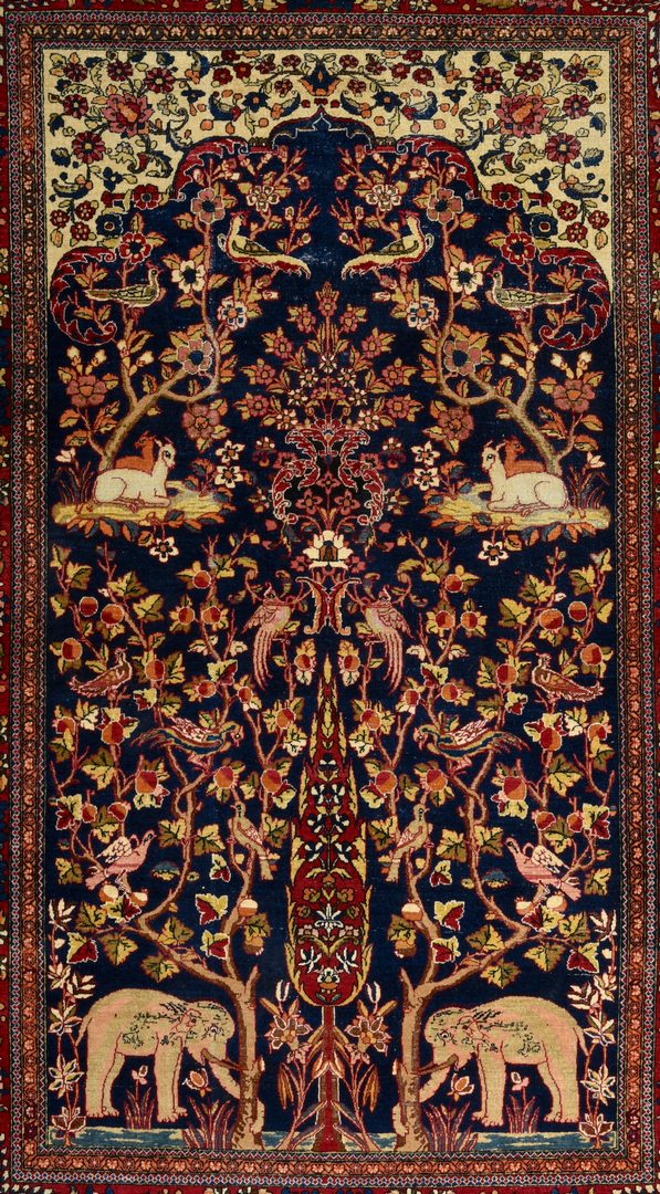 Lot 368: Vintage Persian Kashan Meditation Rug, 4'6" x 7'1"