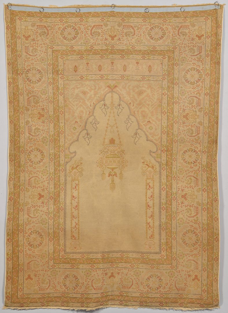 Lot 376: Antique Turkish Silk Prayer Rug, c. 1900