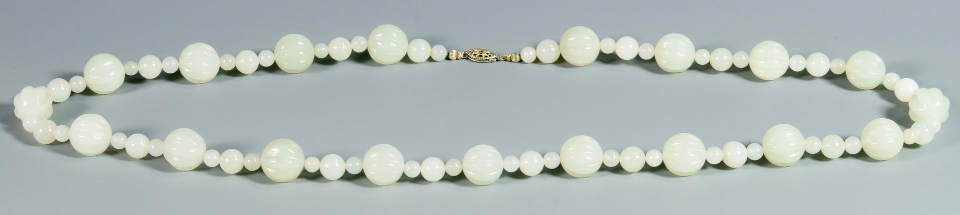 Lot 38: Chinese Celadon Beaded Jade Necklace