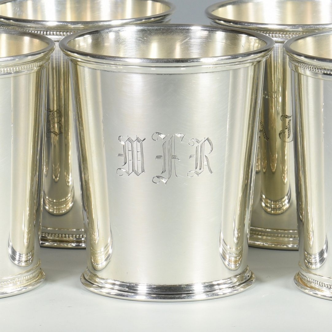Lot 454: 6 Reed & Barton Sterling Julep Cups Plus 1 other