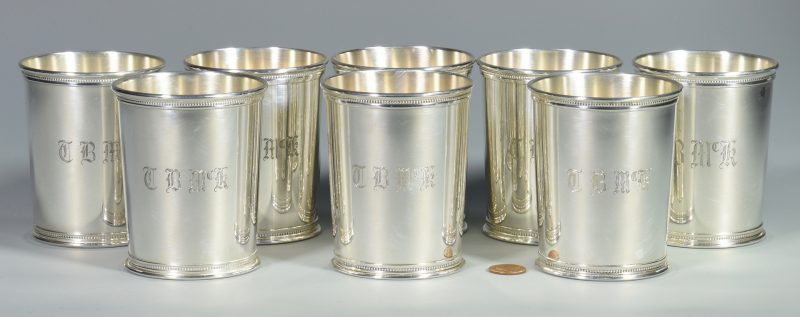 Lot 455: 8 Reed & Barton Sterling Julep Cups