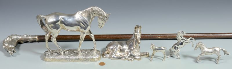 Lot 460: 6 Sterling Silver Equestrian Items