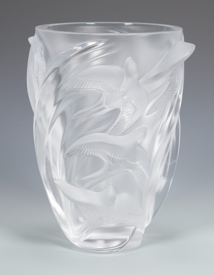 Lot 504: Lalique "Martinets" Glass Vase