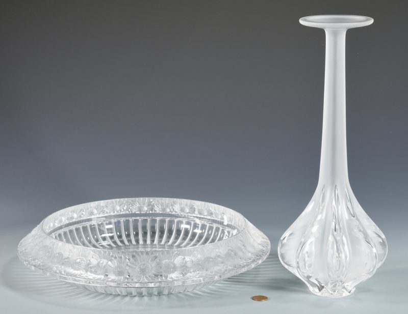 Lot 506: Lalique Vase & Marguerite Bowl