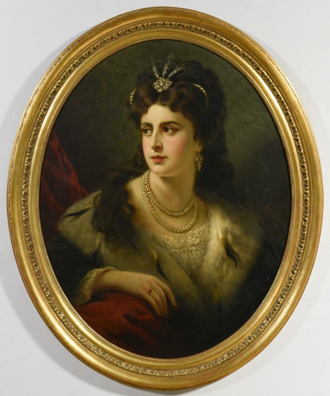 Lot 519: Anton Ebert, Portrait of Lady in Ermine Fur