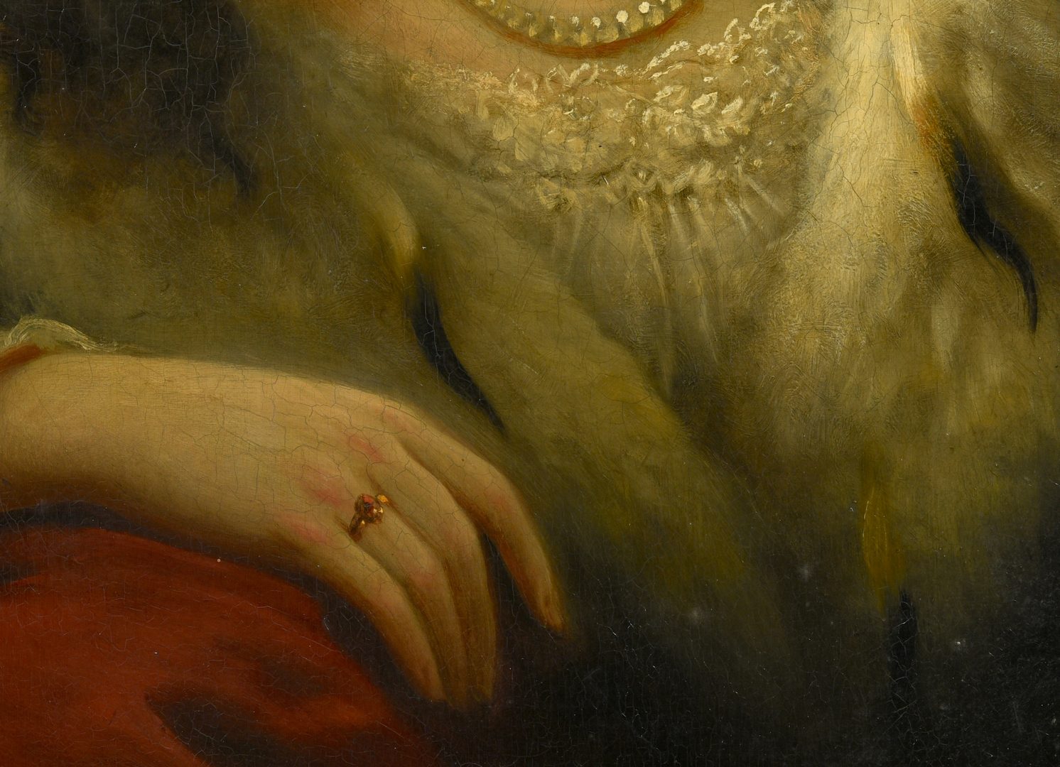 Lot 519: Anton Ebert, Portrait of Lady in Ermine Fur
