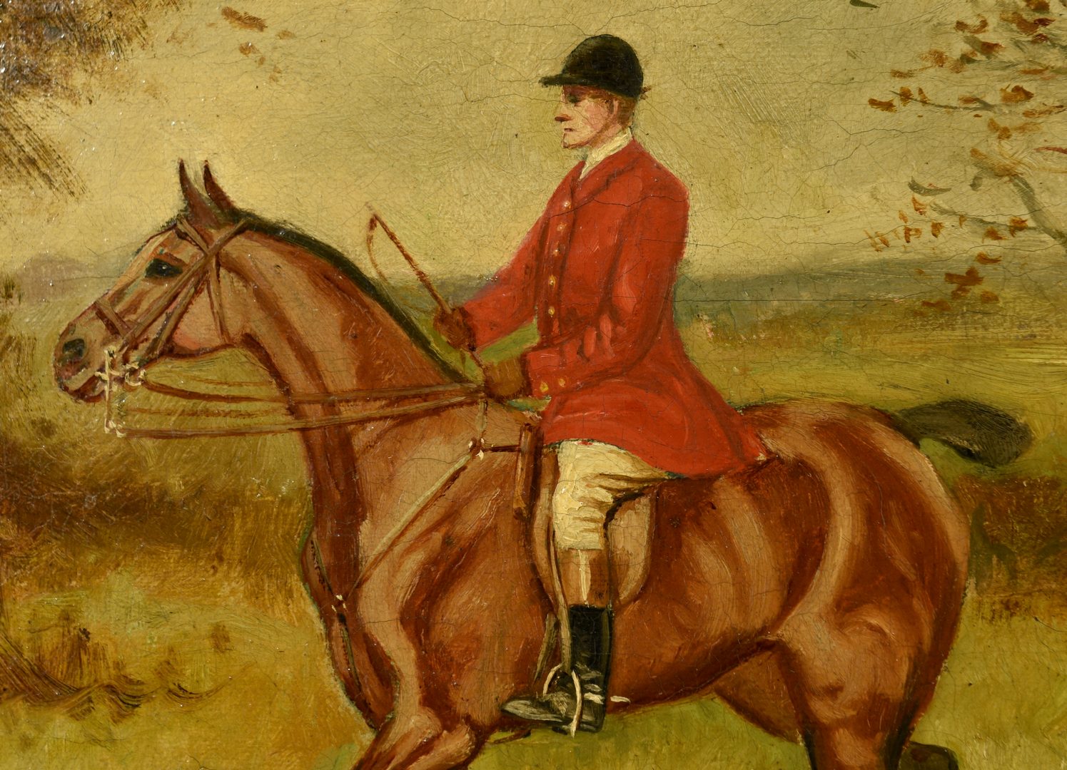 Lot 529: 4 19th century English Paintings, Horses & Fox Hunting