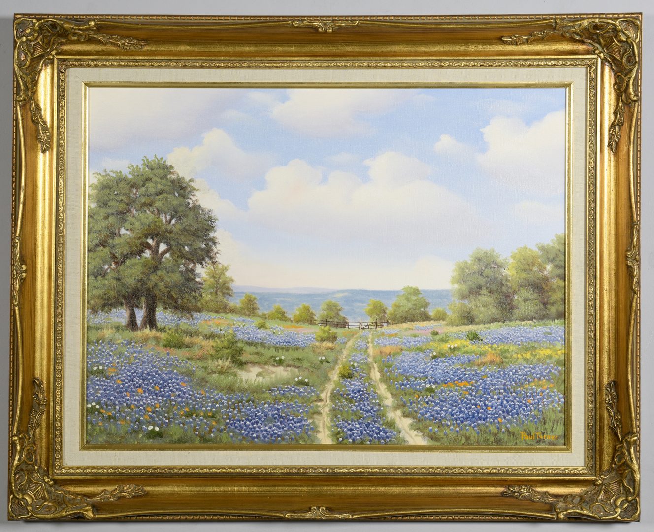 Lot 550: Paul Turner Oil on Canvas, Bluebonnets