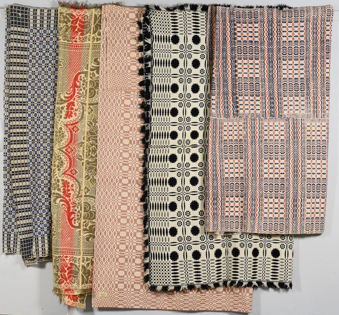 Lot 558: Southern Coverlets & Quilt Top, 6 items