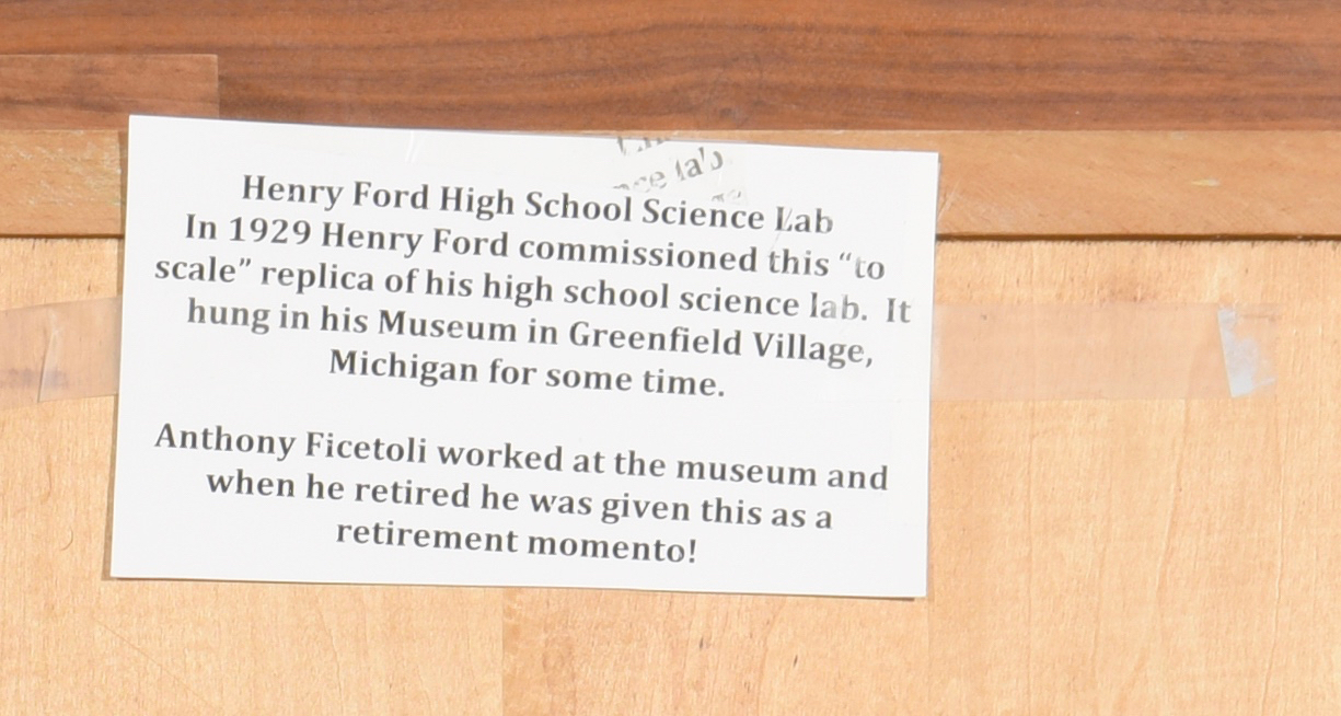 Lot 569: Henry Ford Commissioned High School Science Lab Carving