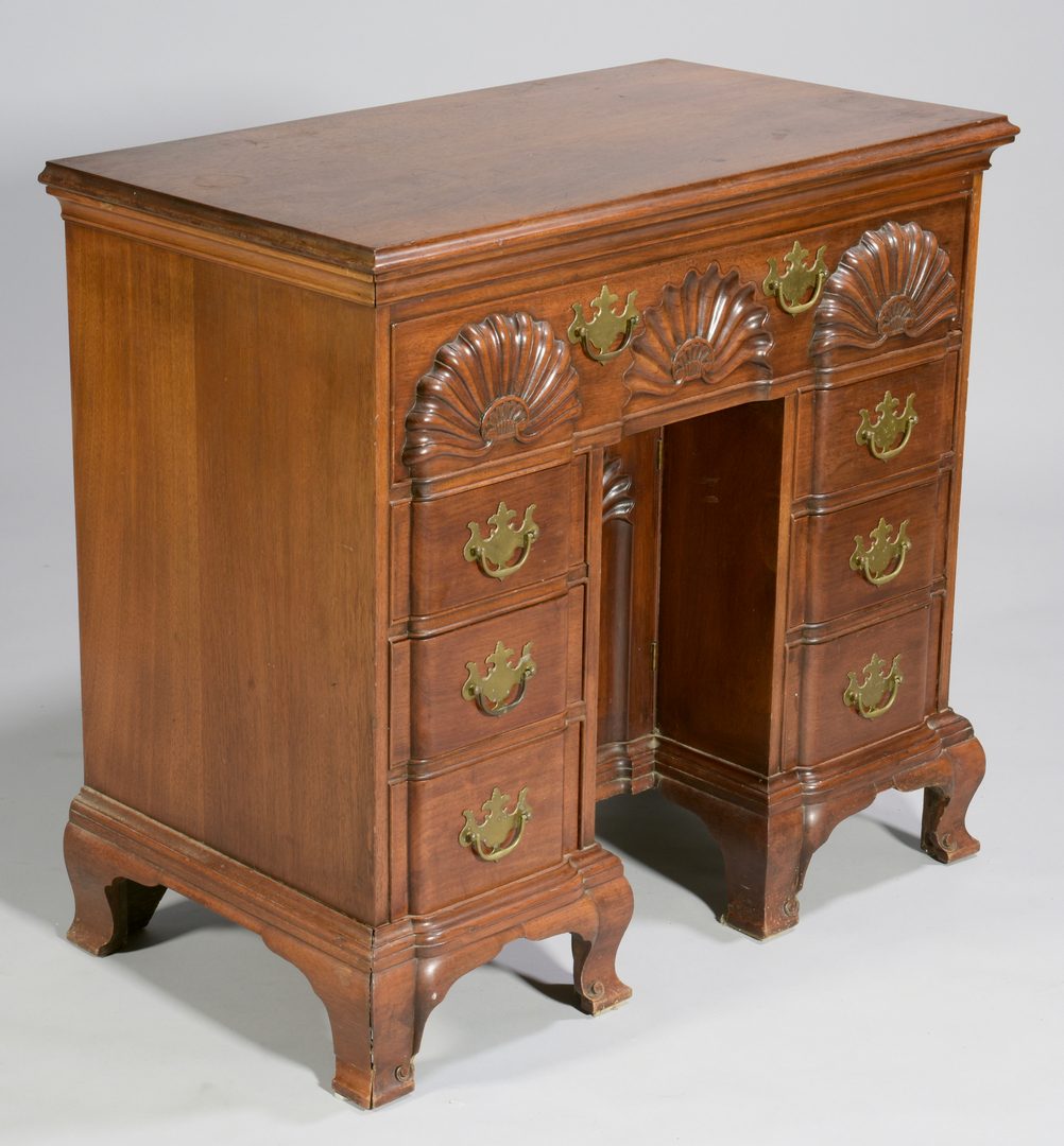Lot 581: Chippendale Style Block and Shell Desk