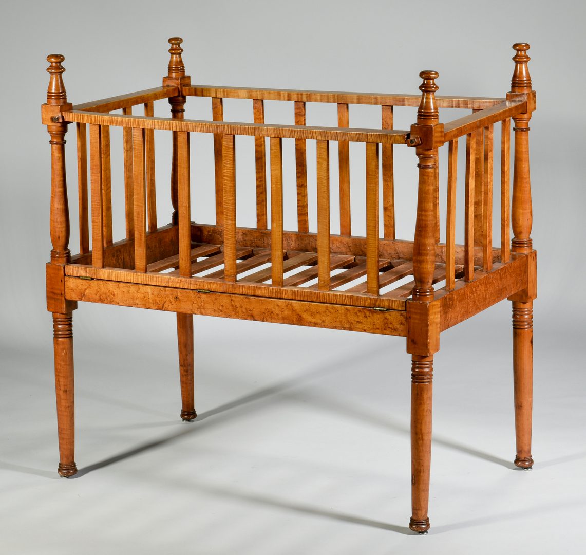 Lot 586: 19th century Maple Crib, poss. Tenn.
