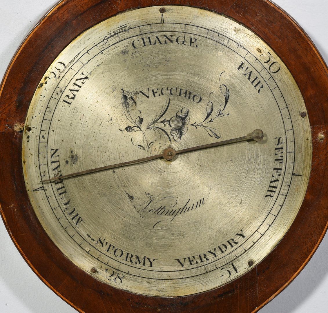 Lot 600: 19th Cent. English Banjo Barometer w/ Inlay