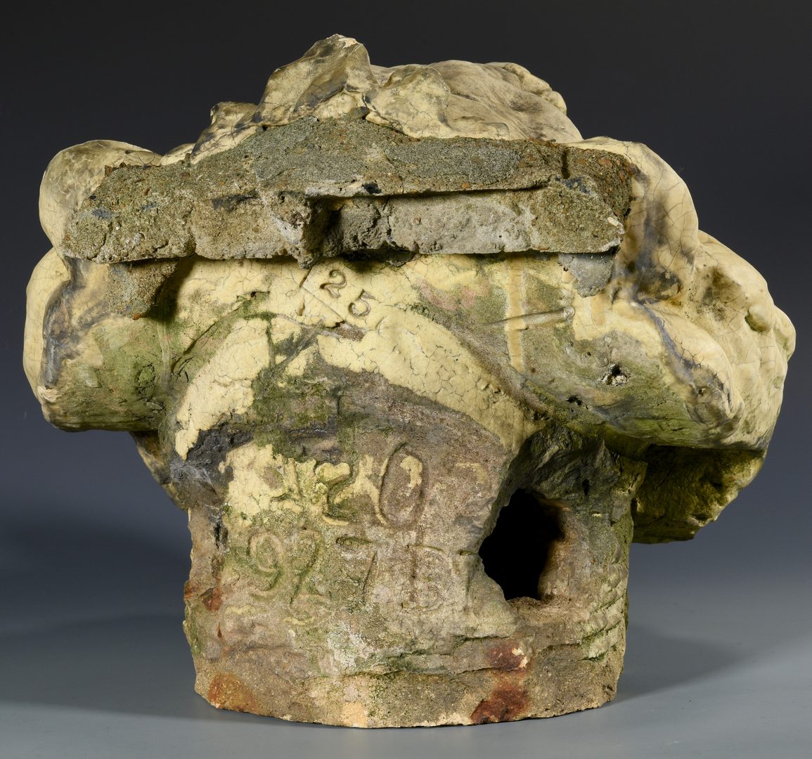 Lot 601:  Terra Cotta Lion Head from Hermitage Hotel