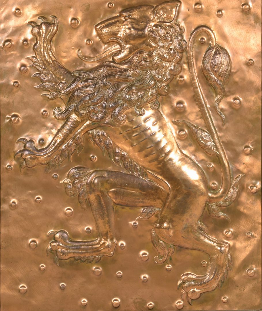 Lot 608: Copper Lion Bas Relief Plaque | Case Auctions