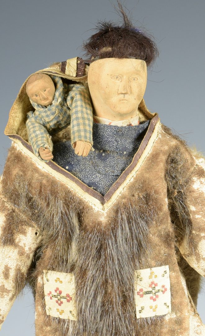 Lot 612: Eskimo Doll with Papoose, Elaborate Clothing