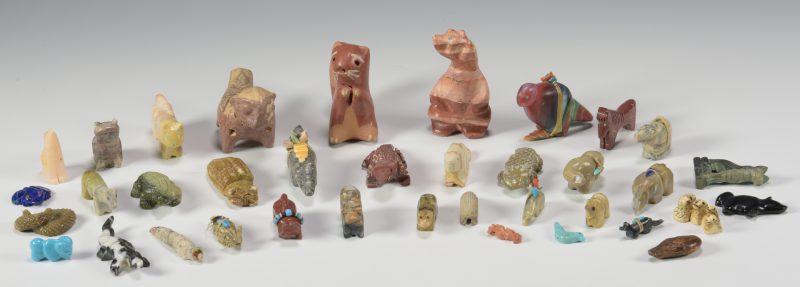 Lot 625: 40 Stone and Ceramic Fetishes, Native American
