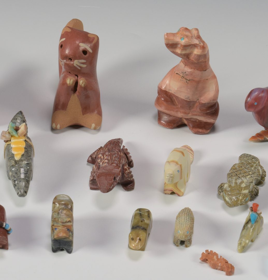 Lot 625: 40 Stone and Ceramic Fetishes, Native American