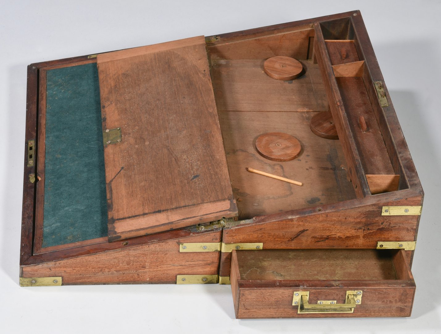 Lot 628: 19th c. Travel Boxes with Child's Chair
