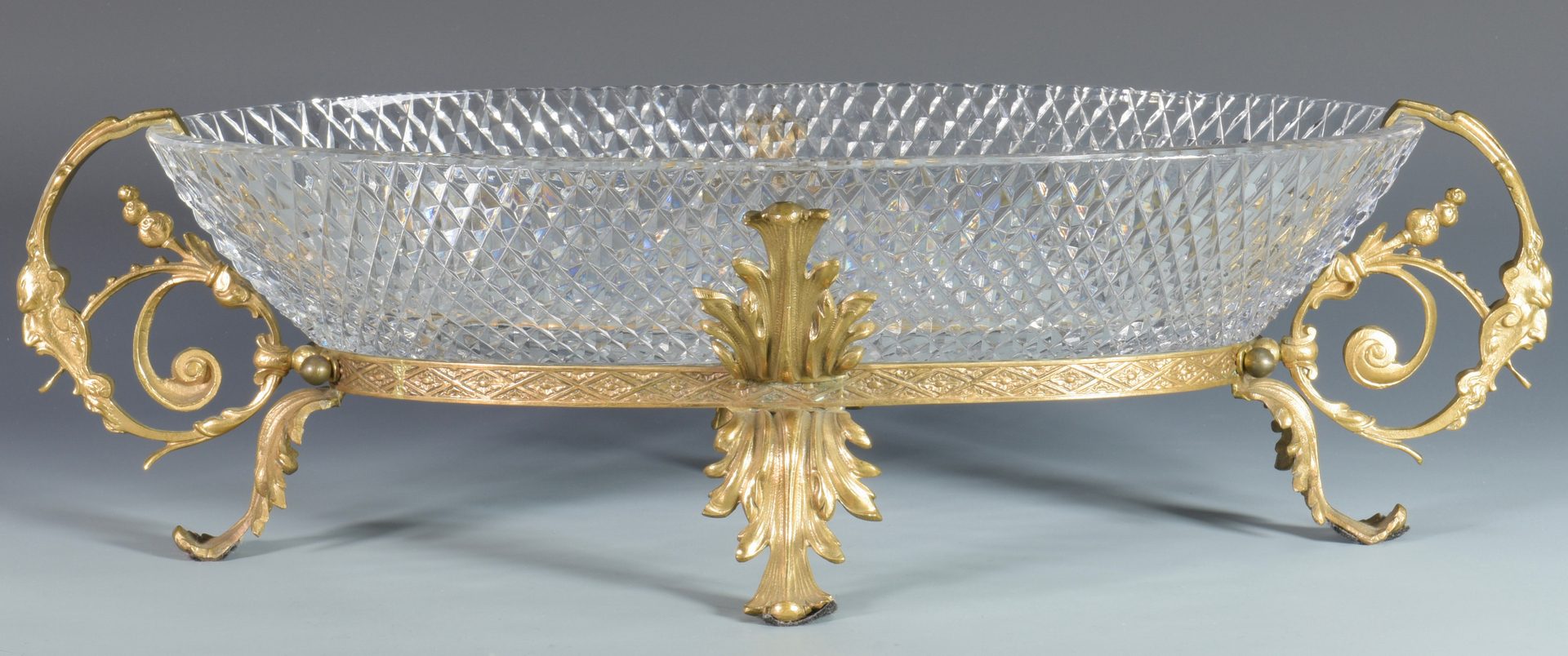Lot 631: Bronze Mounted Crystal Centerpiece Bowl