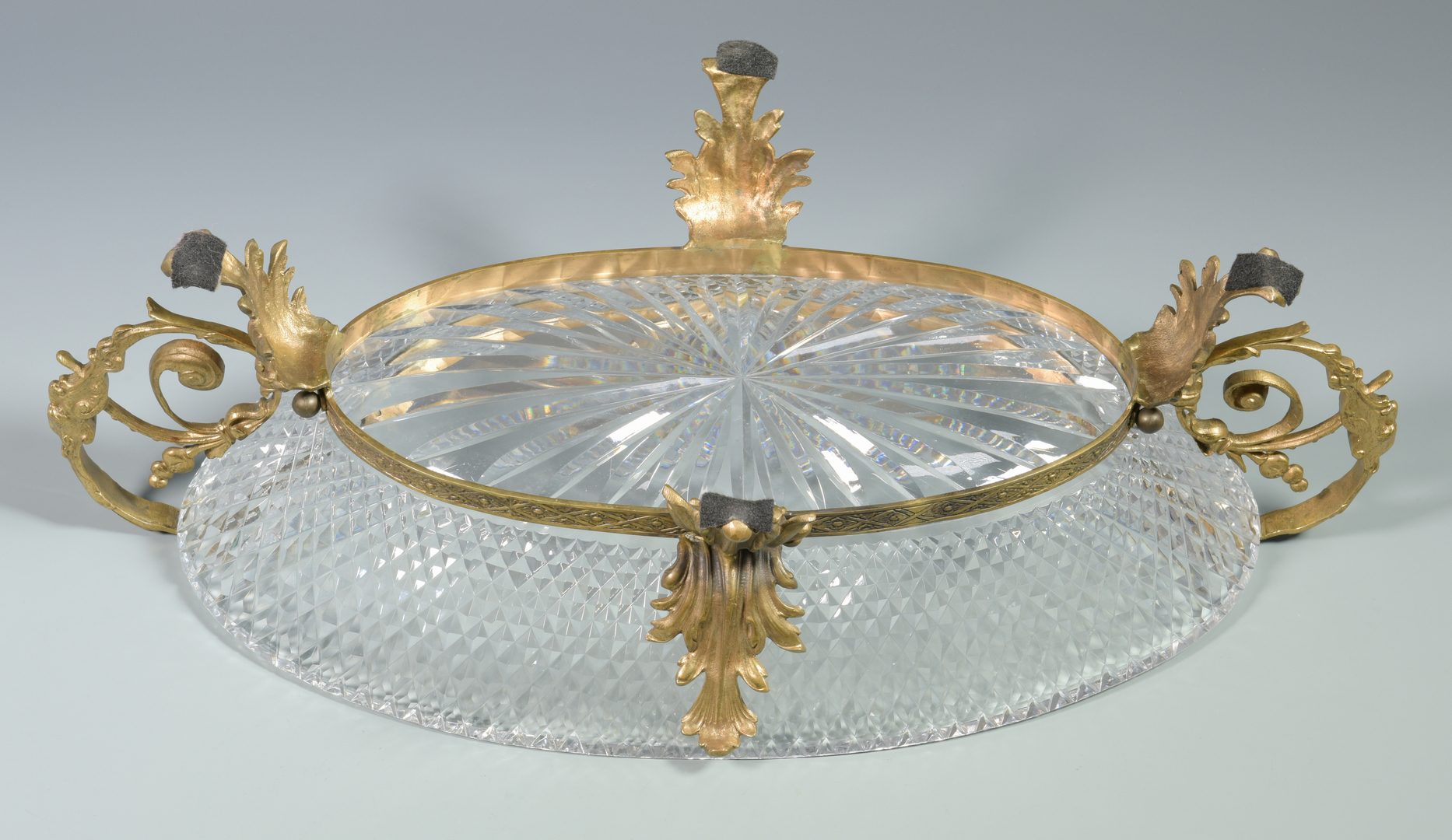 Lot 631: Bronze Mounted Crystal Centerpiece Bowl