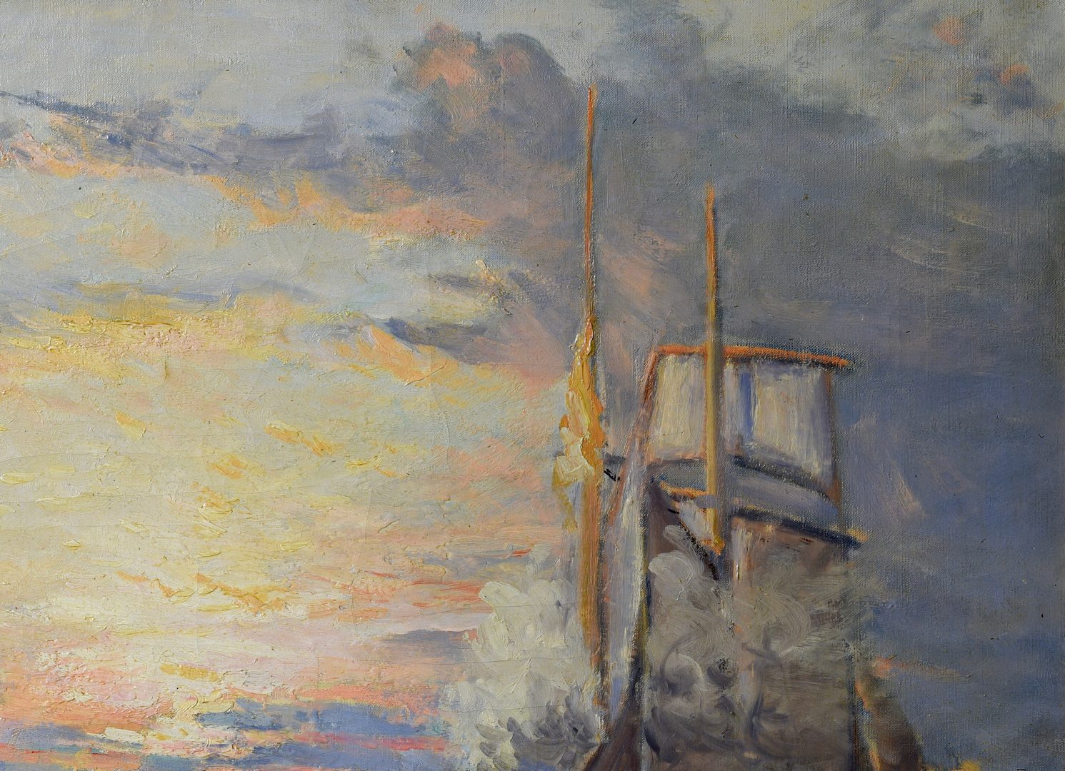 Lot 652: French Oil on Canvas Seascape , M. Colat
