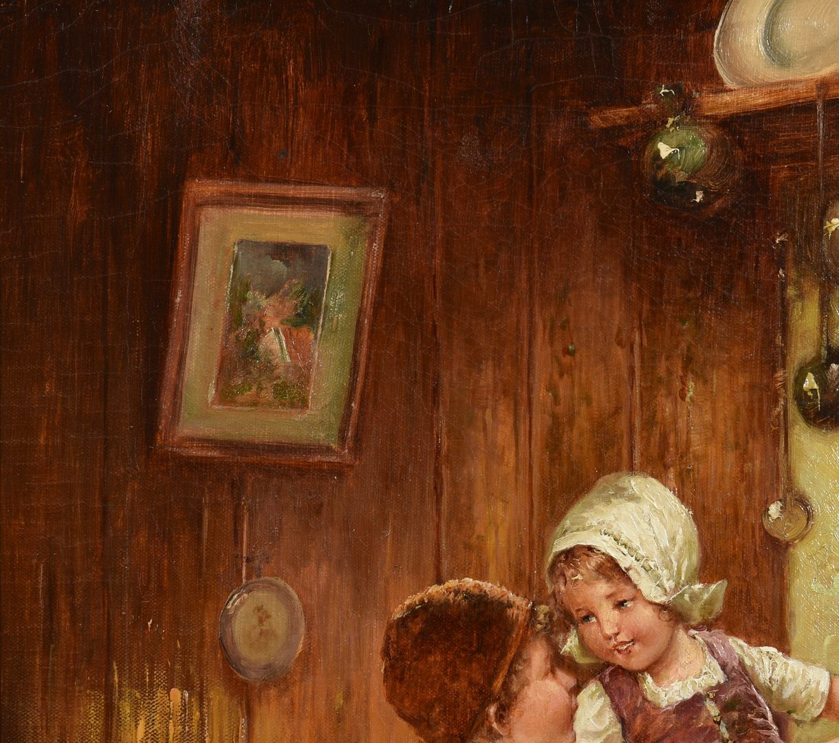 Lot 657: Fritz Fig Oil on Canvas of Children