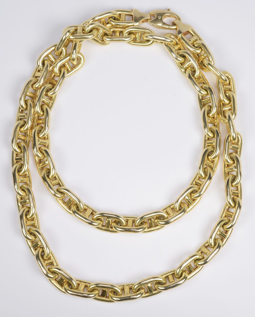 Lot 66: 14K Heavy Gucci Link Necklace, 132 grams