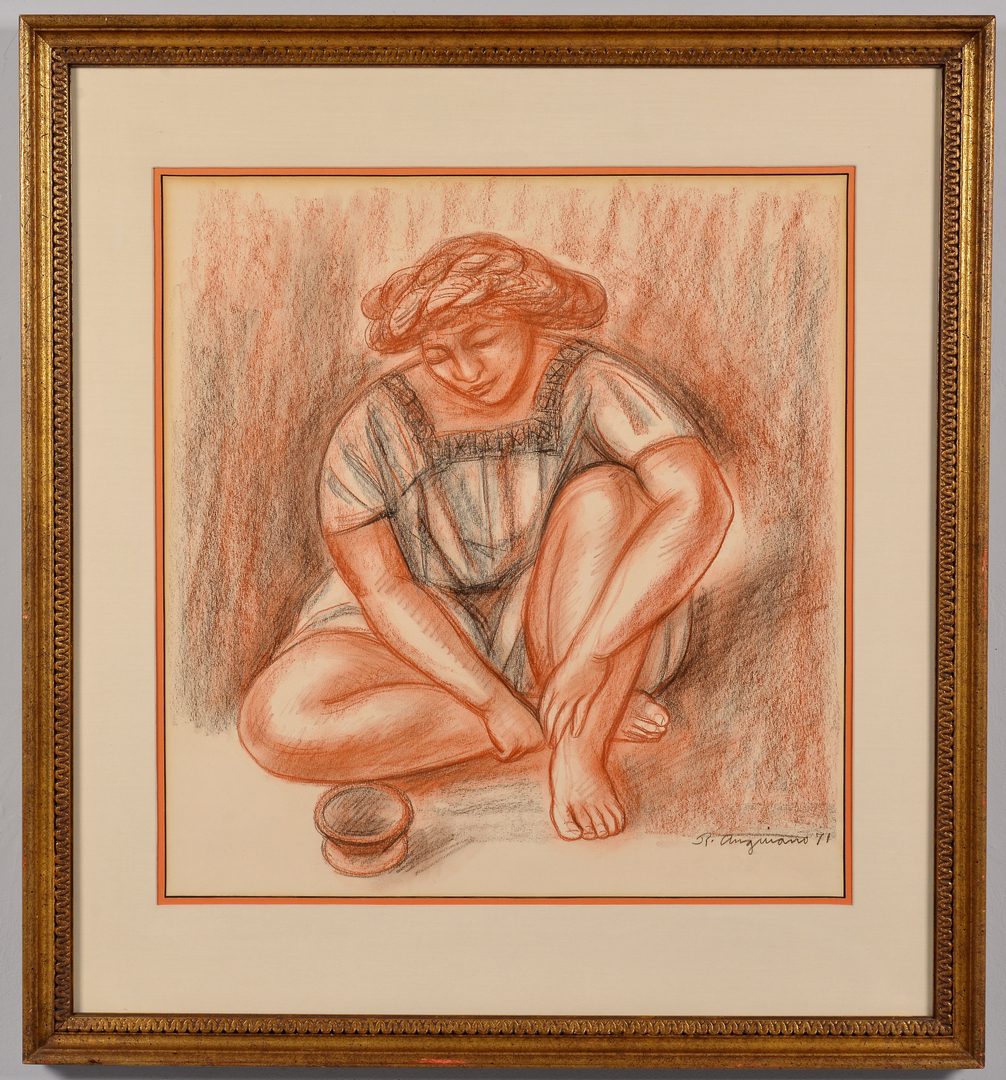 Lot 670: Raul Anguiano Drawing of Female