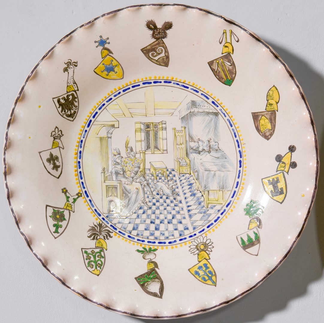 Lot 698: 2 Continental Majolica Chargers