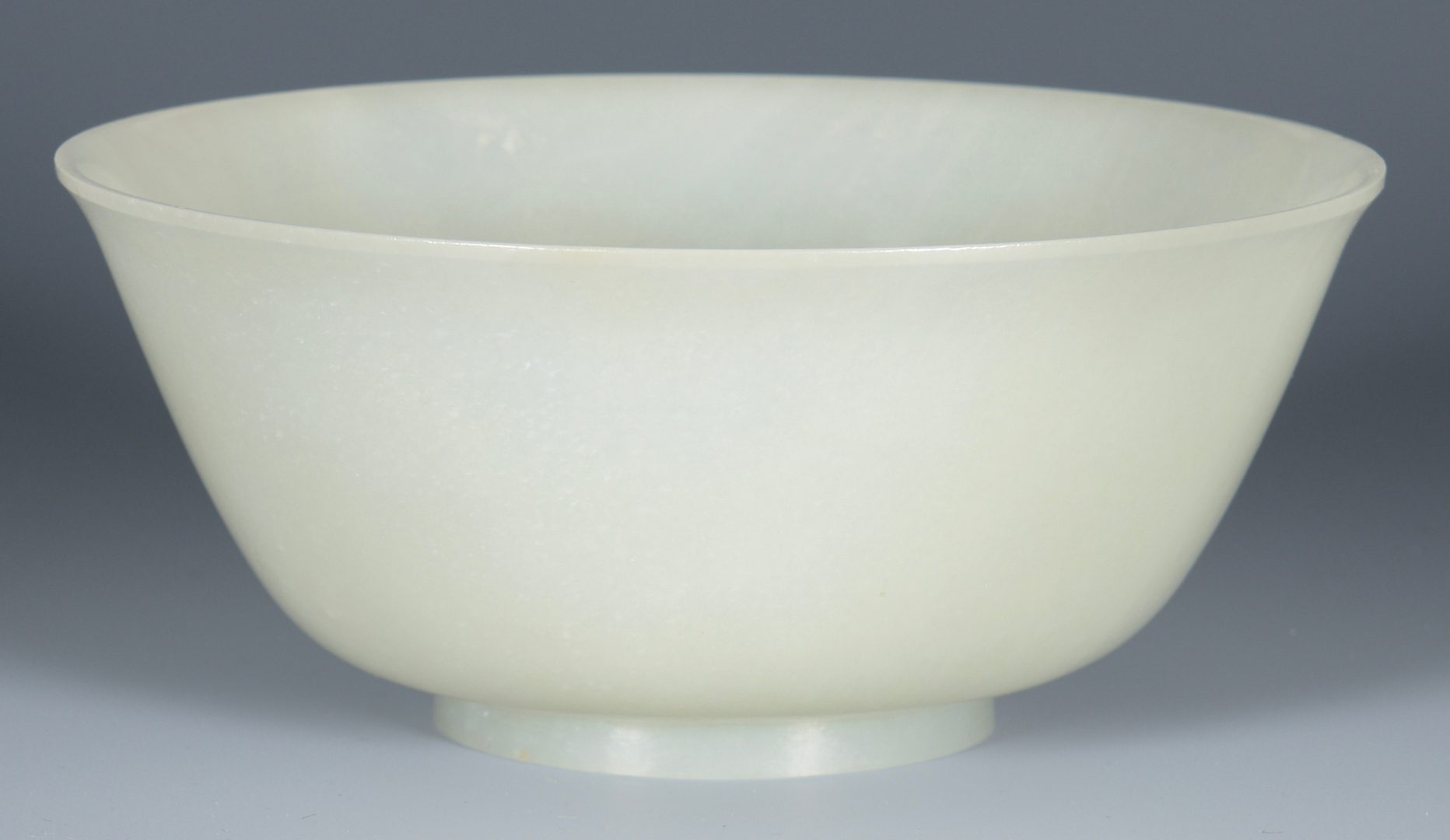 Lot 6: Qianlong White Jade Bowl, 6 3/4" diam.