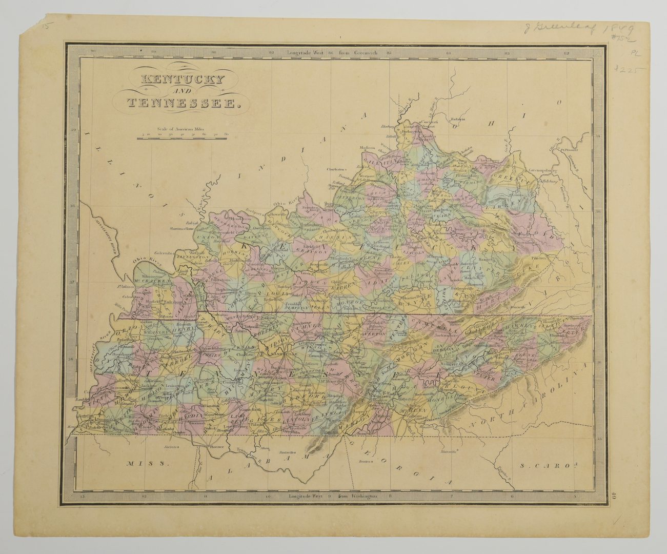 Lot 713: 3 TN and KY maps inc. Bradford, Greenleaf, Illman