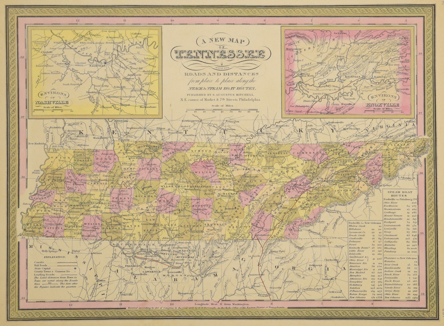 Lot 715: 3 Maps Total , 1 of Tennessee, 2 of Kentucky and Tennessee