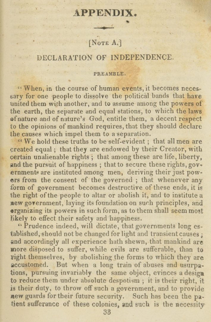 Lot 719: 3 Declaration of Independence Printings
