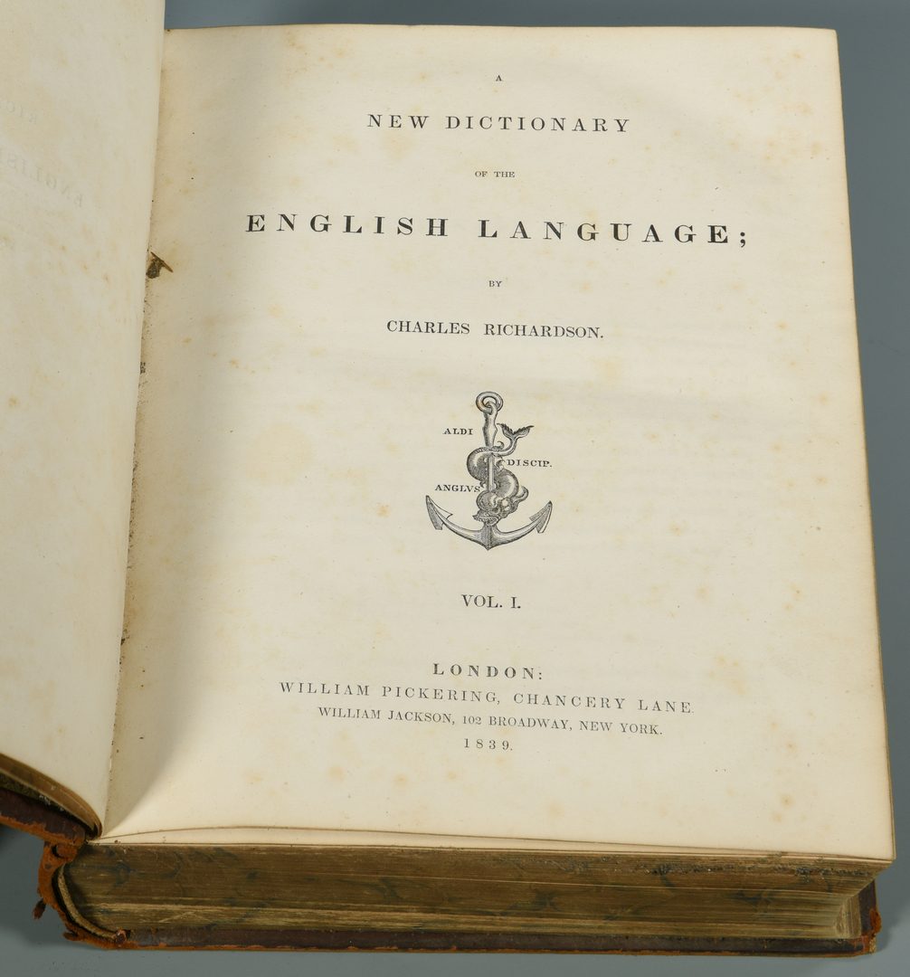Lot 736: Richardson's Dictionary, 1839, 2 vols.