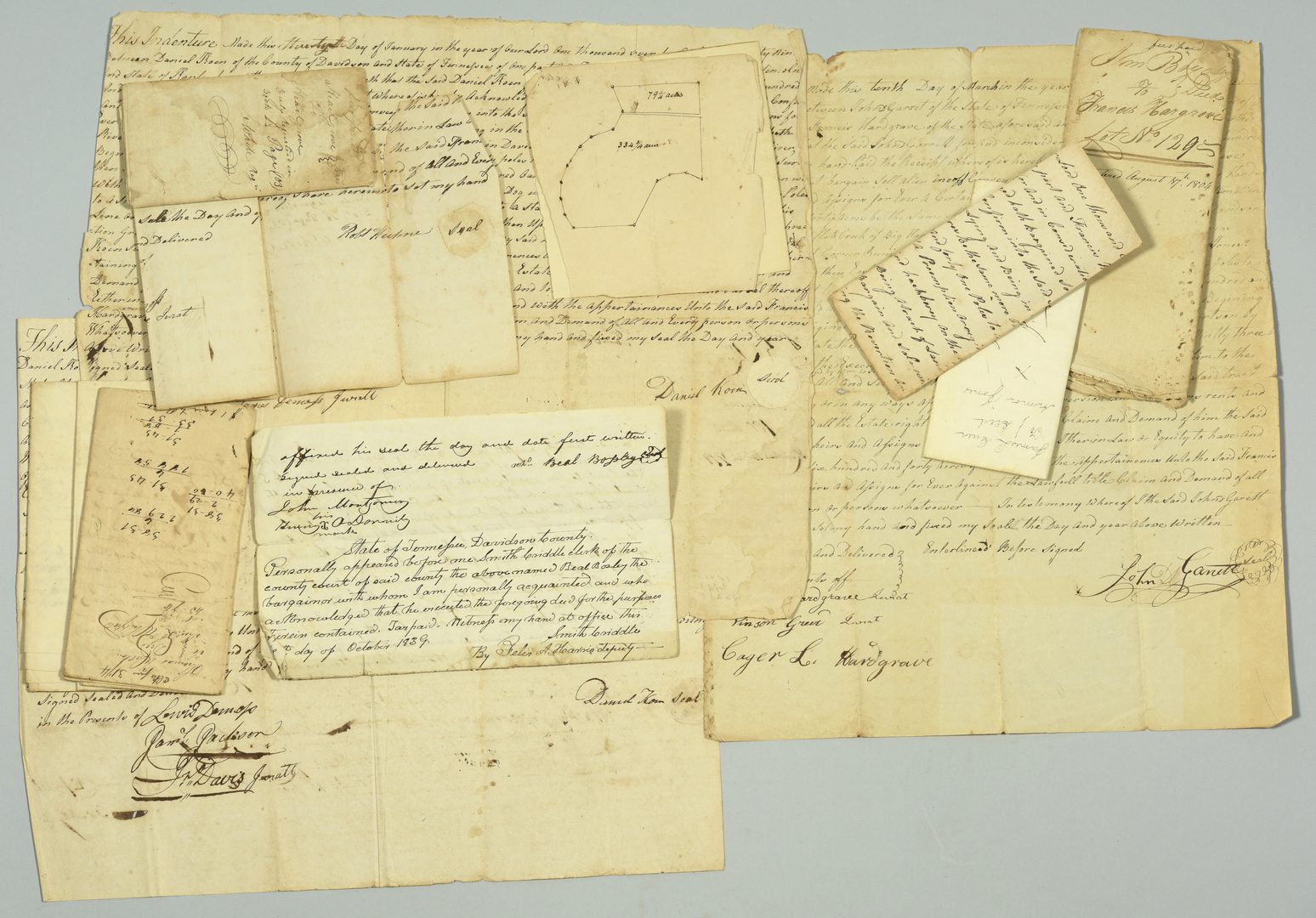 Lot 741: Group of assorted TN land indentures