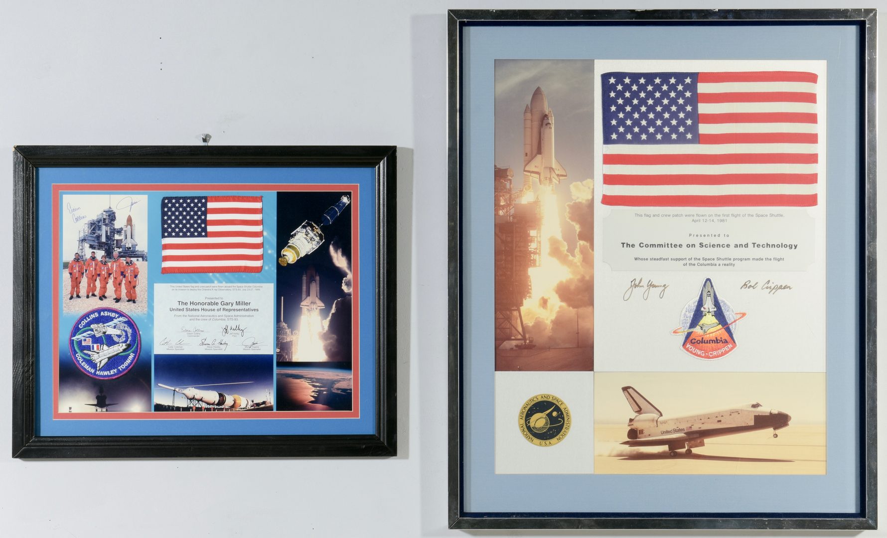 Lot 752: Space Shuttle Crew Patches and Flags, STS-1 and STS-93