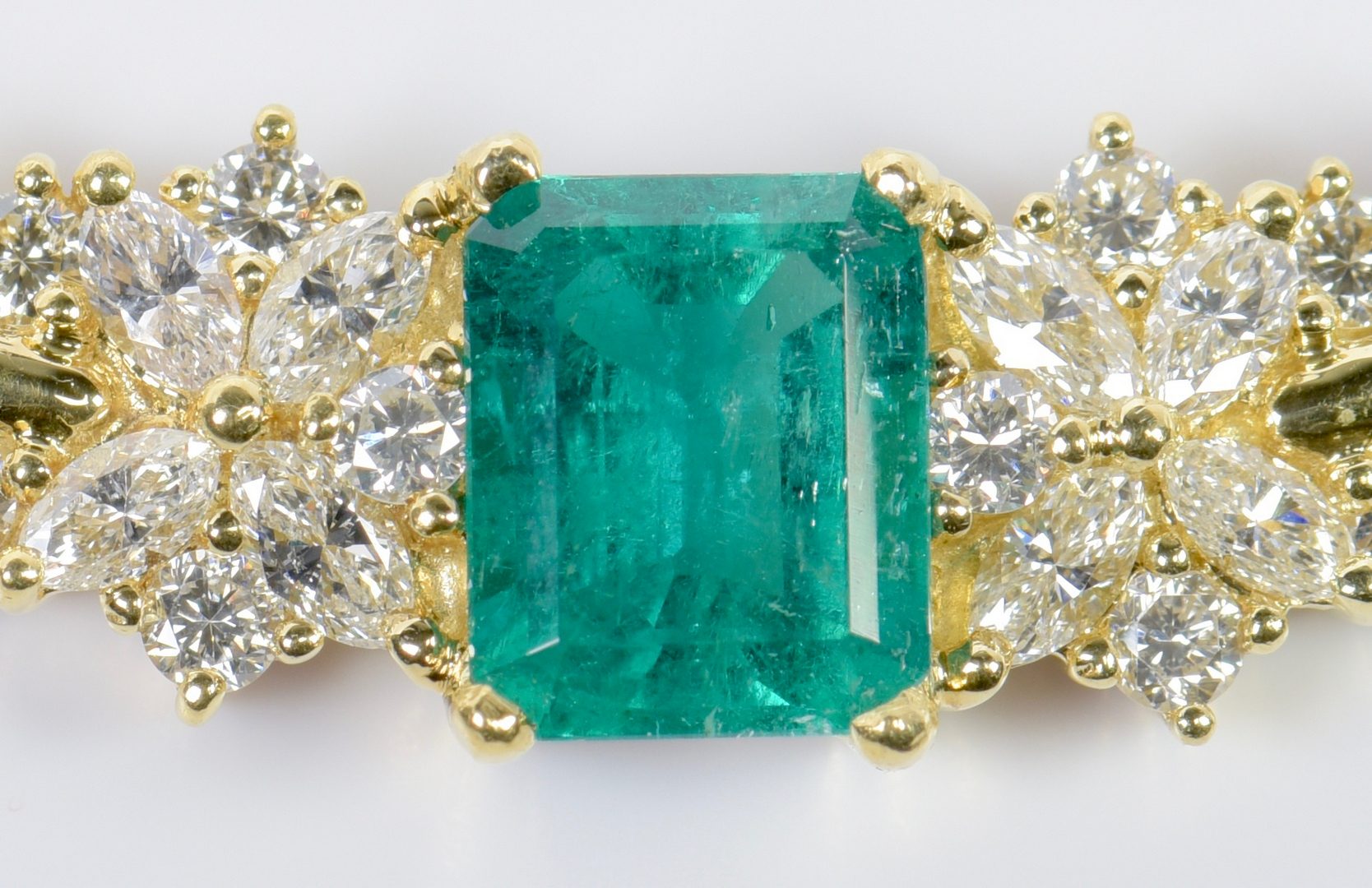 Lot 76: 18K Emerald and Diamond Necklace