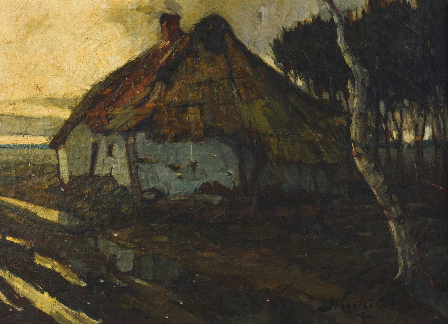 Lot 771: Jules Verstreken Oil on Canvas Landscape