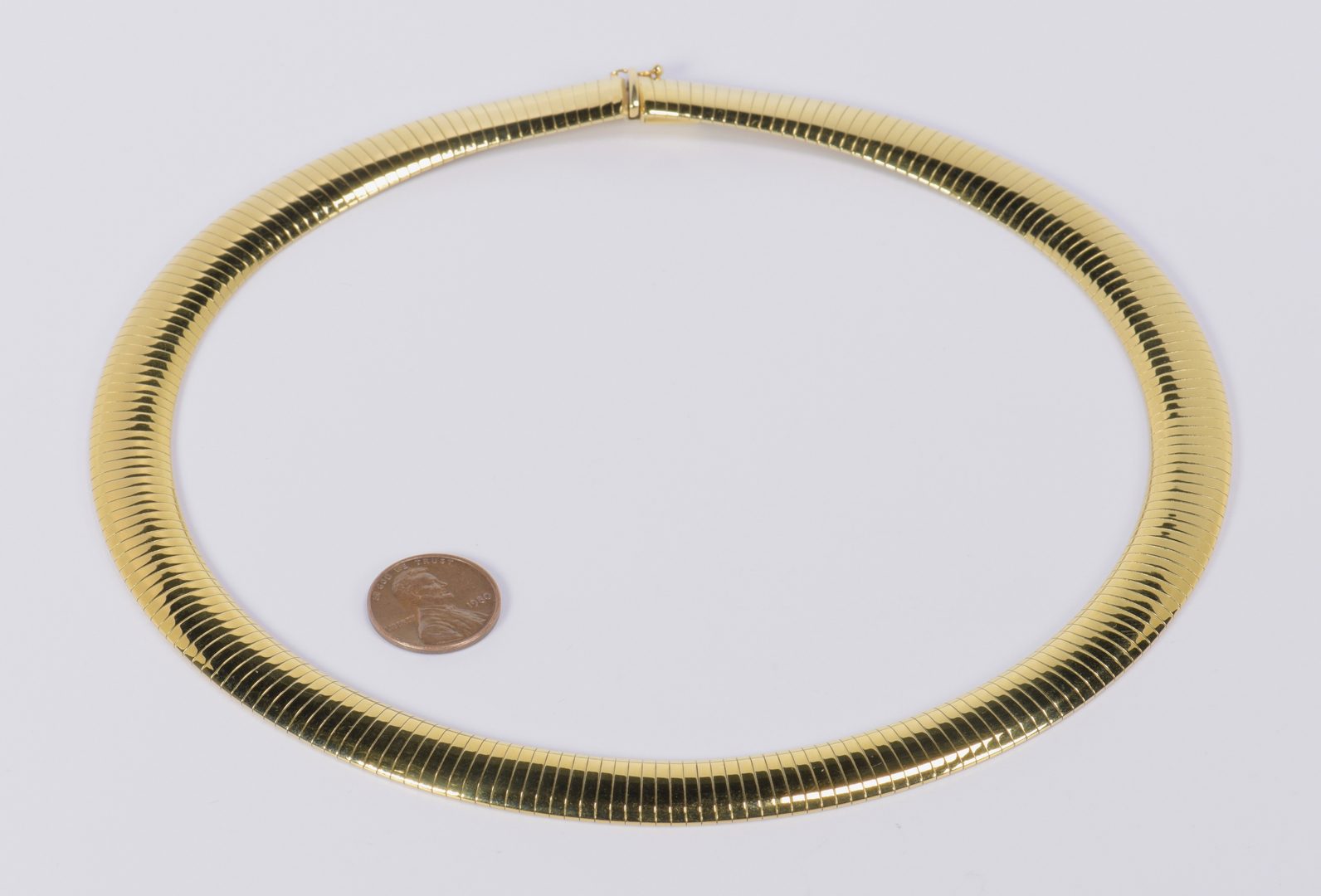 Lot 782: 14K Omega Collar Necklace, 45.8 grams