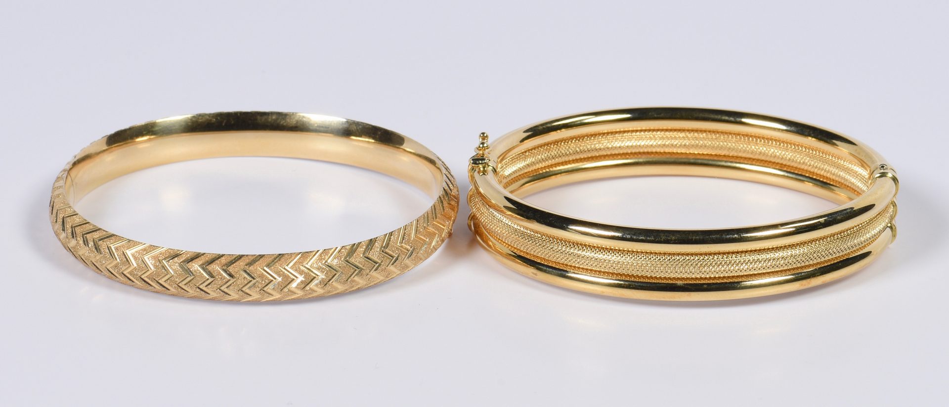 Lot 798: Two Gold Bangle Bracelets, 18K & 14K