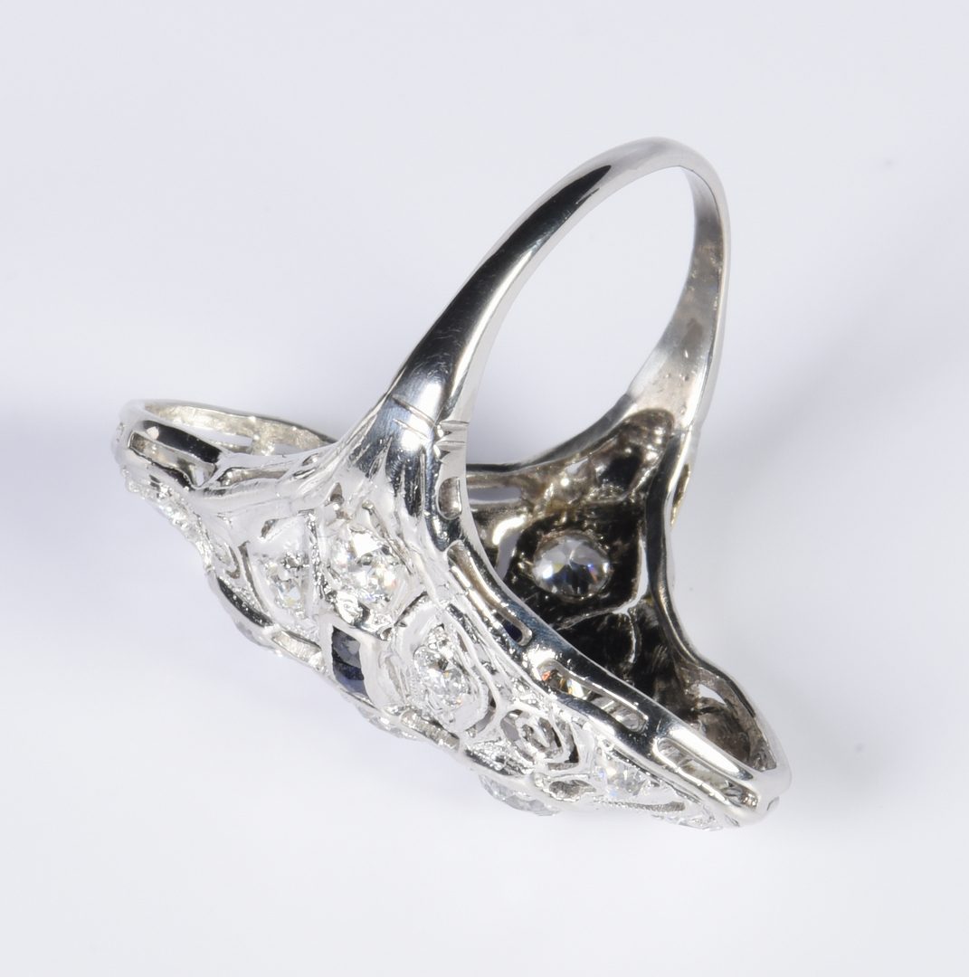 Lot 805: Art Deco Diamond and Sapphire Ring