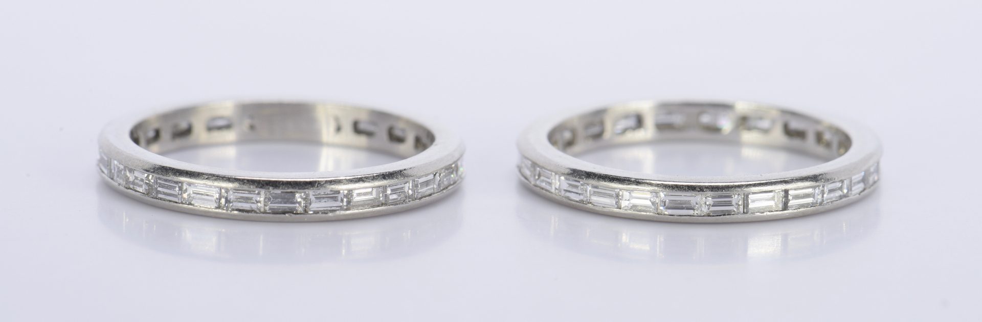 Lot 813: Pair Diamond Platinum Eternity Rings